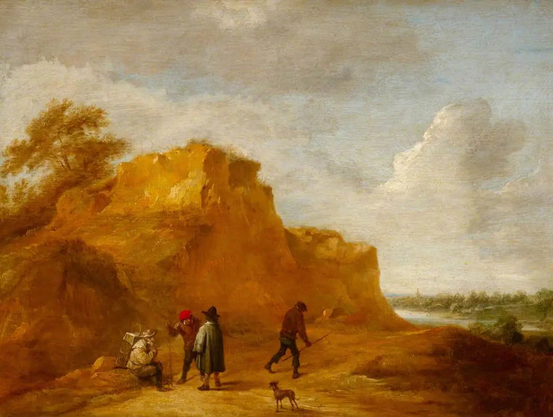 Acantilado de arena y personajes - David Teniers el Joven