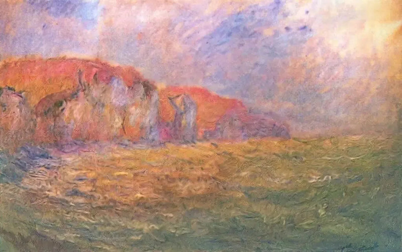 Acantilados de Pourville, mar agitado - Claude Monet
