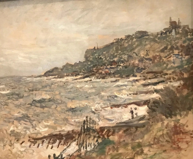 Acantilados cerca de Sainte-Adresse, clima gris W689 - Claude Monet