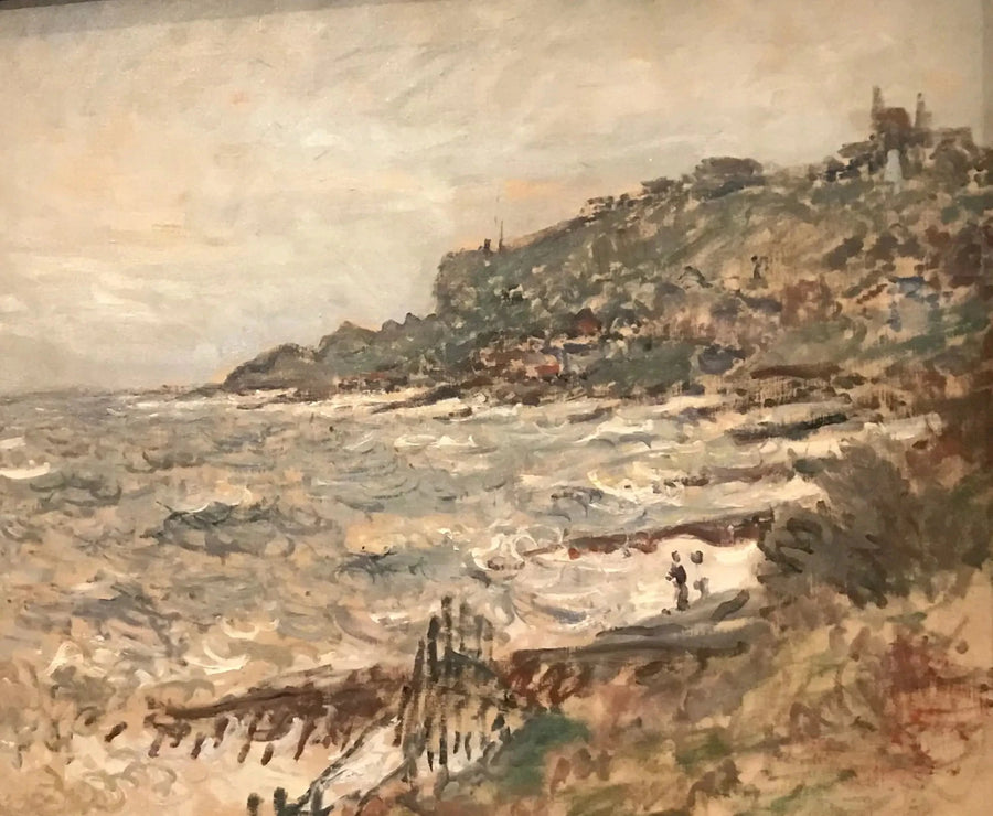 Acantilados cerca de Sainte-Adresse, clima gris W689 - Claude Monet