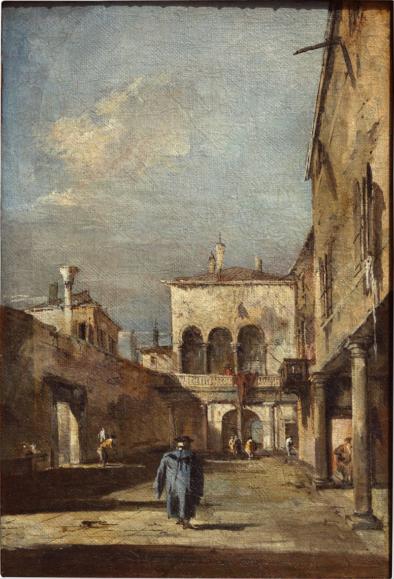 Fantasía arquitectónica con un patio - Francesco Guardi
