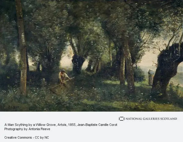 Faucheur auprès d’une saulaie (Artois) - Jean-Baptiste Camille Corot - Alpha Reproduction