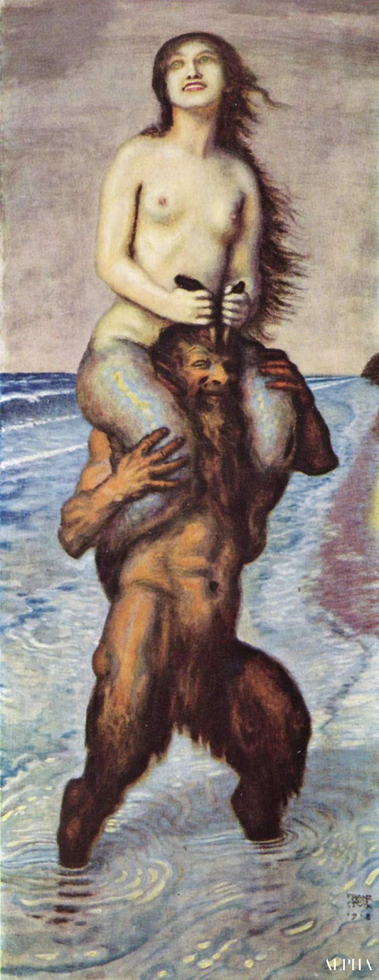 Faune et Sirène - Franz von stuck Reproductions de tableaux à la peinture à l’huile