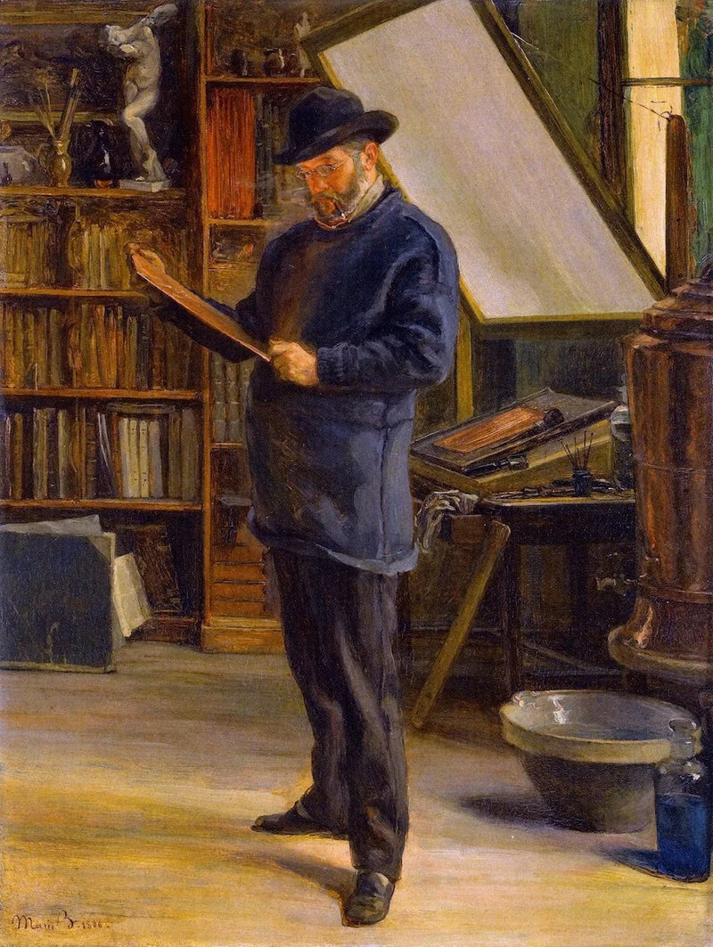 Félix Bracquemond en su taller - Marie Bracquemond