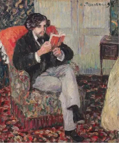 Félix Pissarro lisant - Camille Pissarro image 1 reproduction de peinture à l’huile