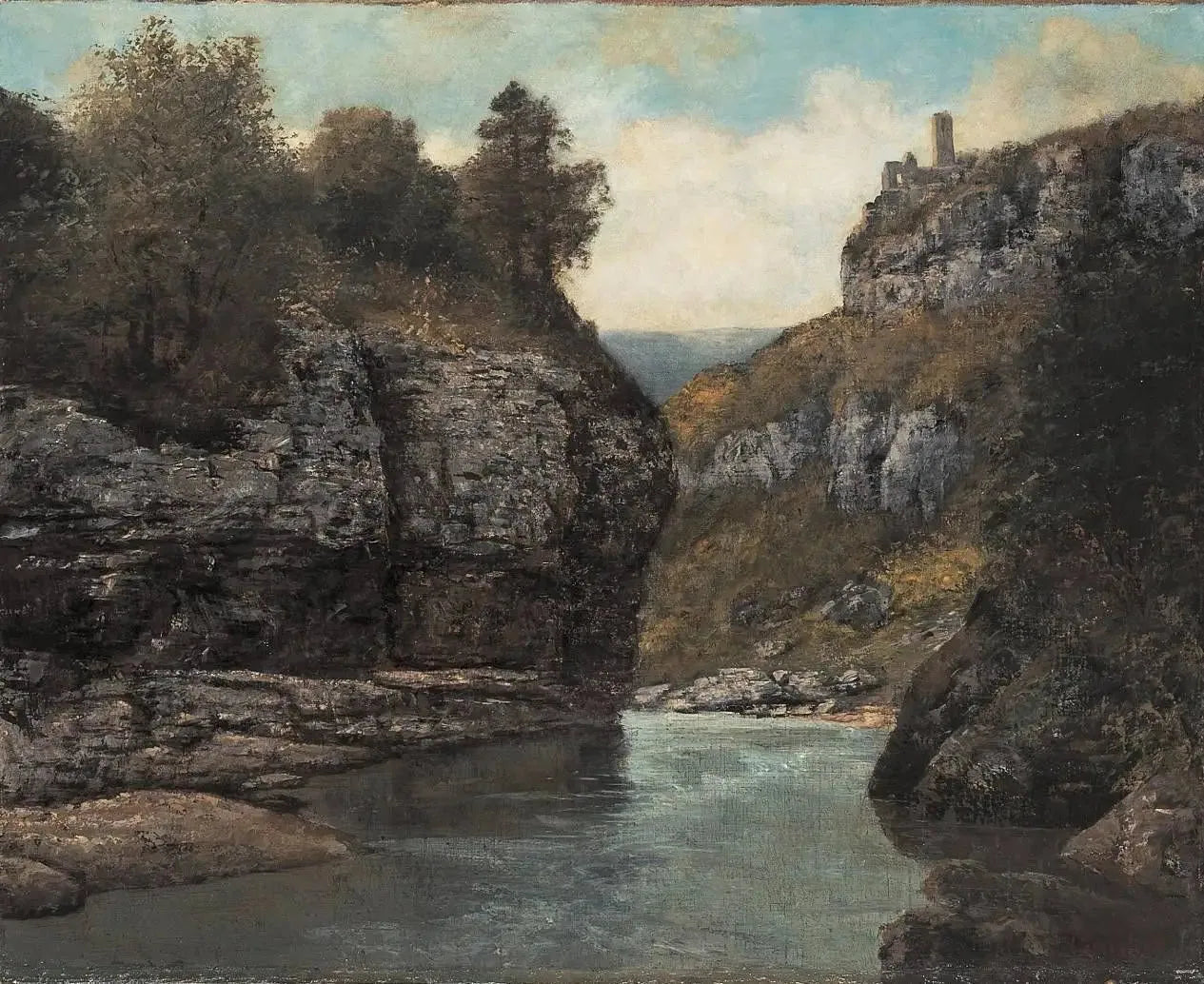 Felsen nahe der Grotte der Loue - Gustave Courbet image 1 copie peinte à la main à l’huile