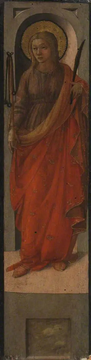 Santa femenina con un látigo (¿Santa Walburga?) - Fra Filippo Lippi