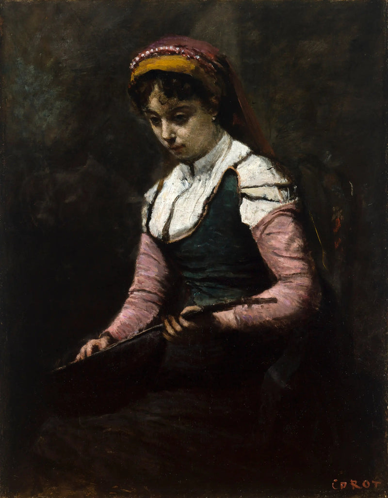Mujer con la Mandolina - Jean-Baptiste Camille Corot