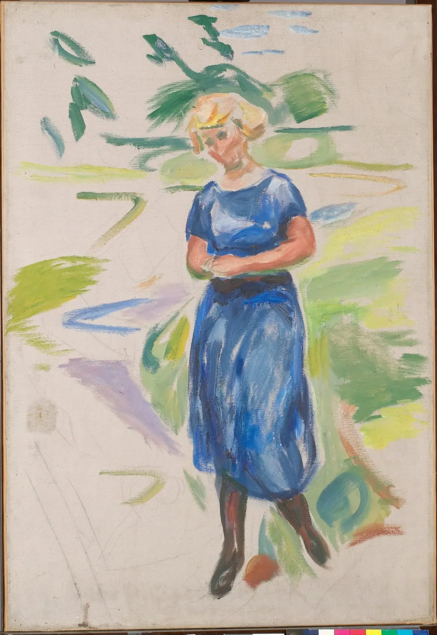 Mujer con vestido azul - Edvard Munch