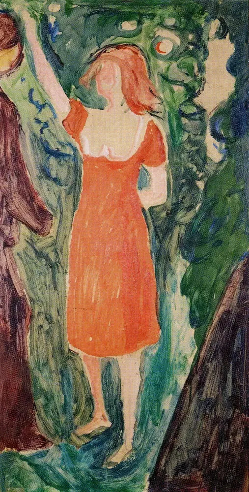 Mujer con vestido rojo - Edvard Munch