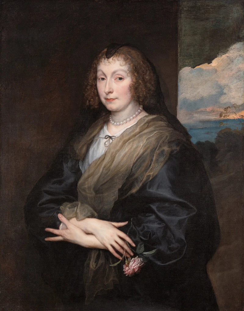 Mujer con rosa - Antoine van Dyck