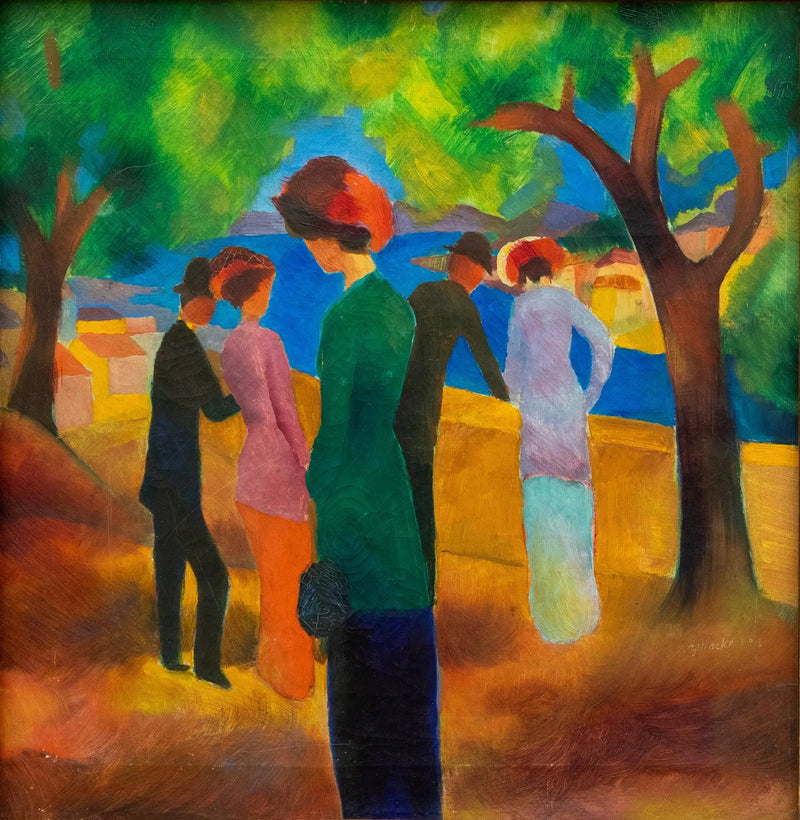 Mujer con chaqueta verde - August Macke