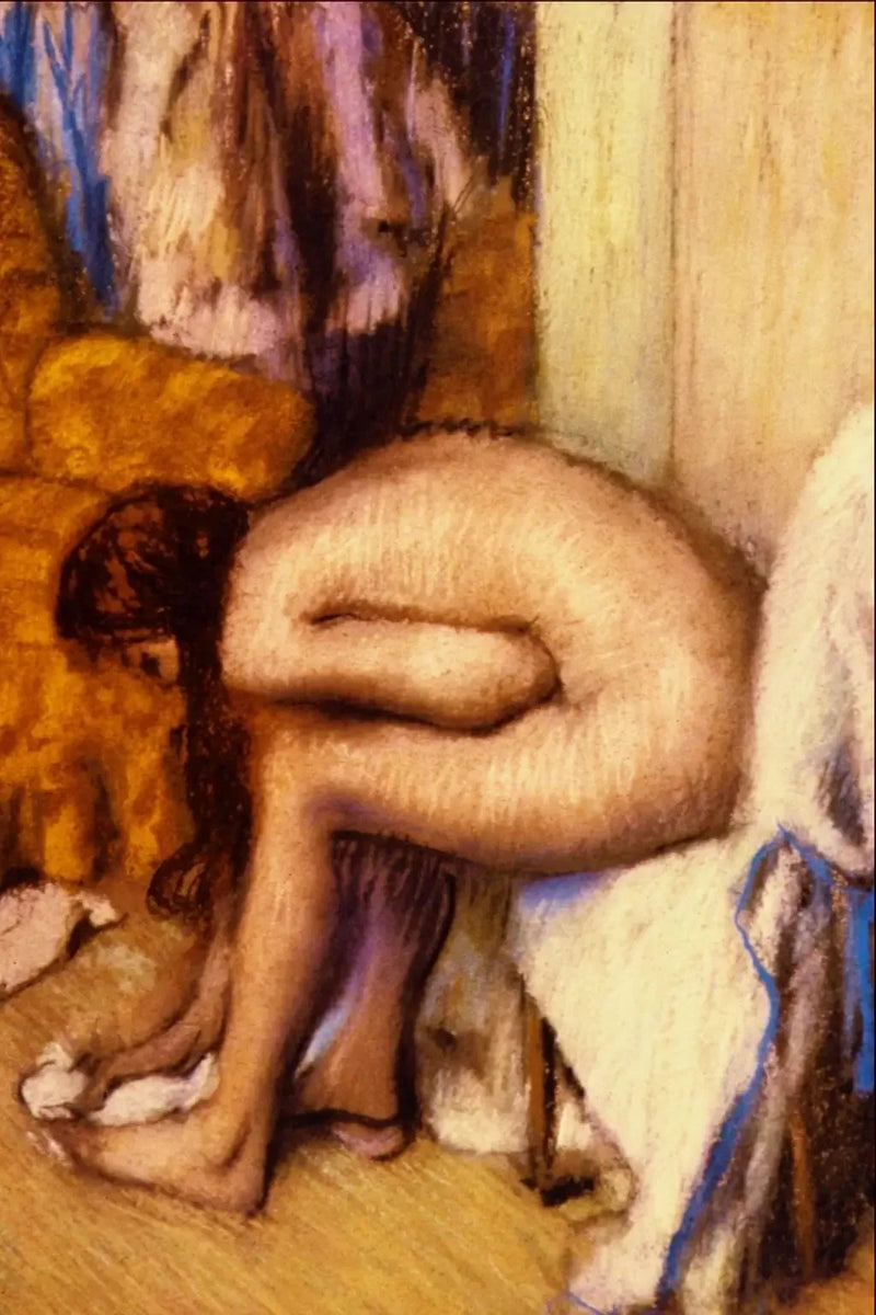 Mujer en su tocador secándose el pie izquierdo - Edgar Degas