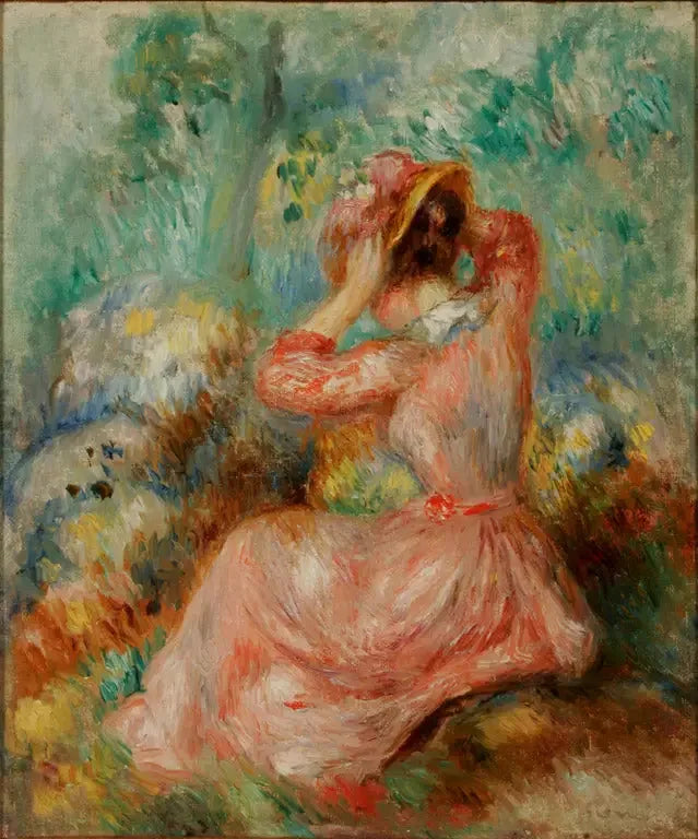 Mujer ajustando su sombrero - Pierre-Auguste Renoir