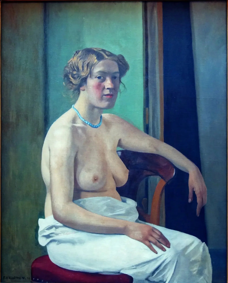Mujer sentada semi desnuda - Félix Vallotton