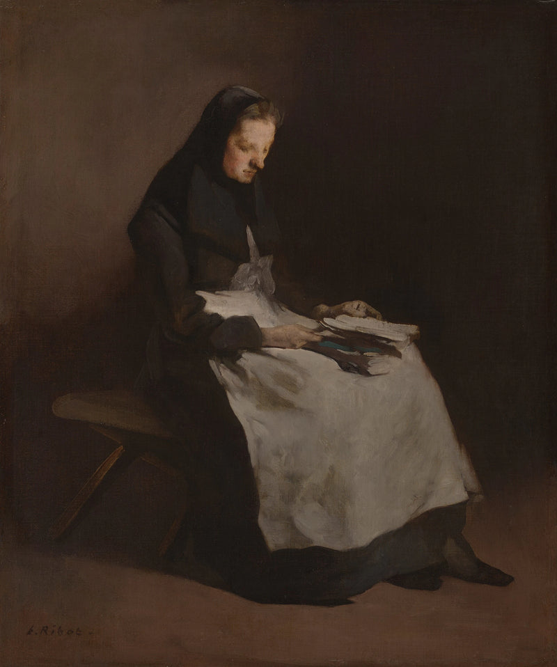 Femme assise - Augustin Théodule Ribot