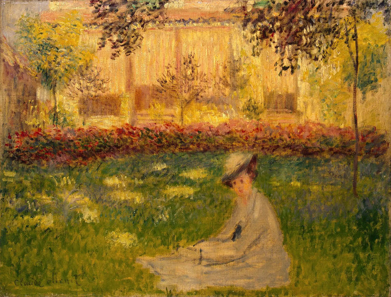 Mujer sentada en el jardín - Claude Monet