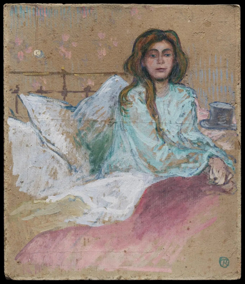 Mujer sentada en su cama - Henri de Toulouse-Lautrec