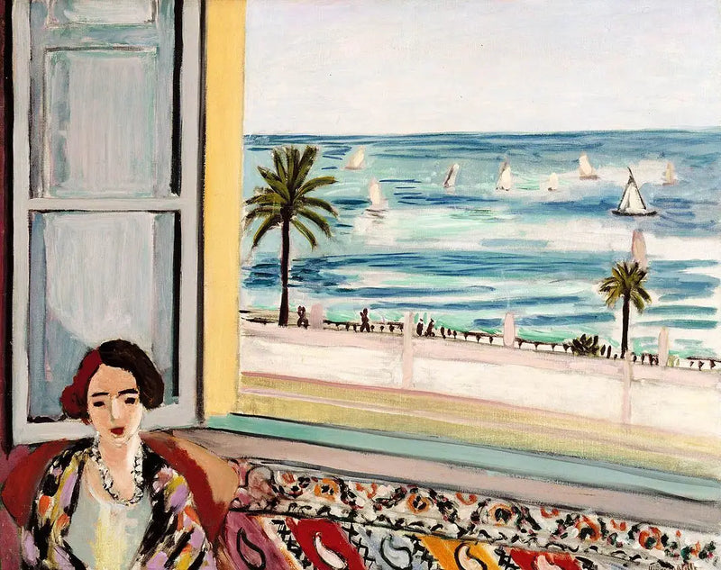 Mujer sentada, de espaldas a la ventana abierta - Henri Matisse