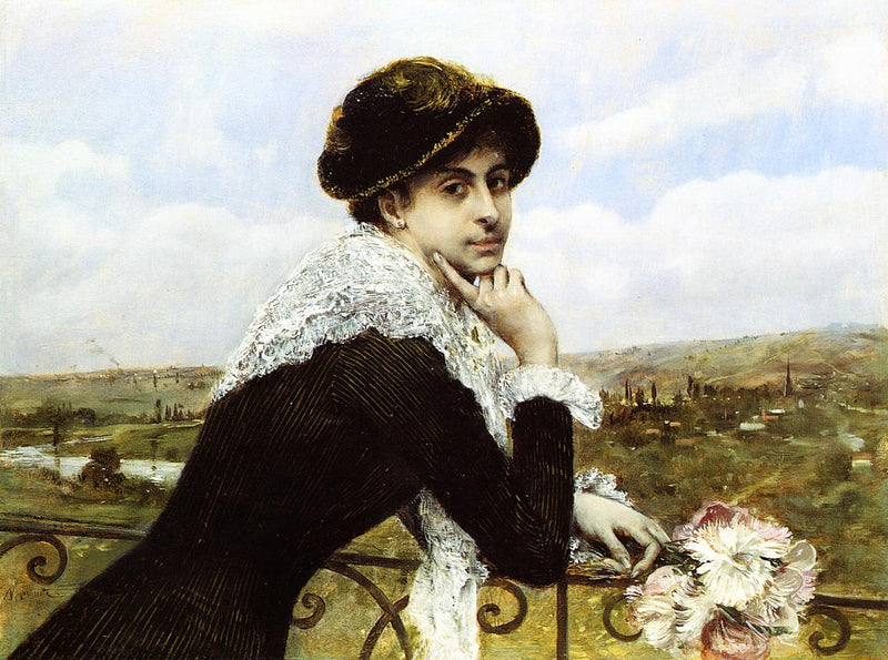 Mujer en el balcón - Norbert Gœneutte