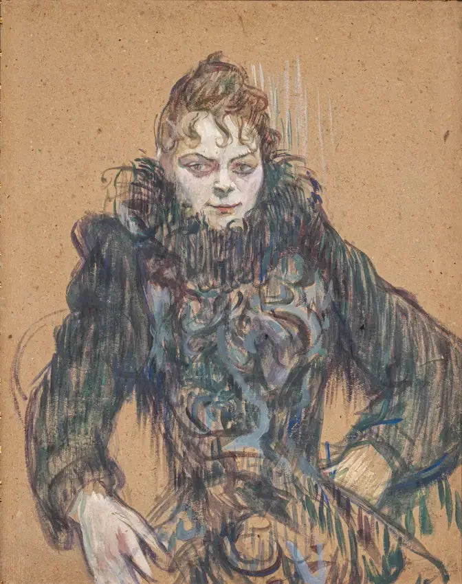 Mujer con boa negra - Henri de Toulouse-Lautrec