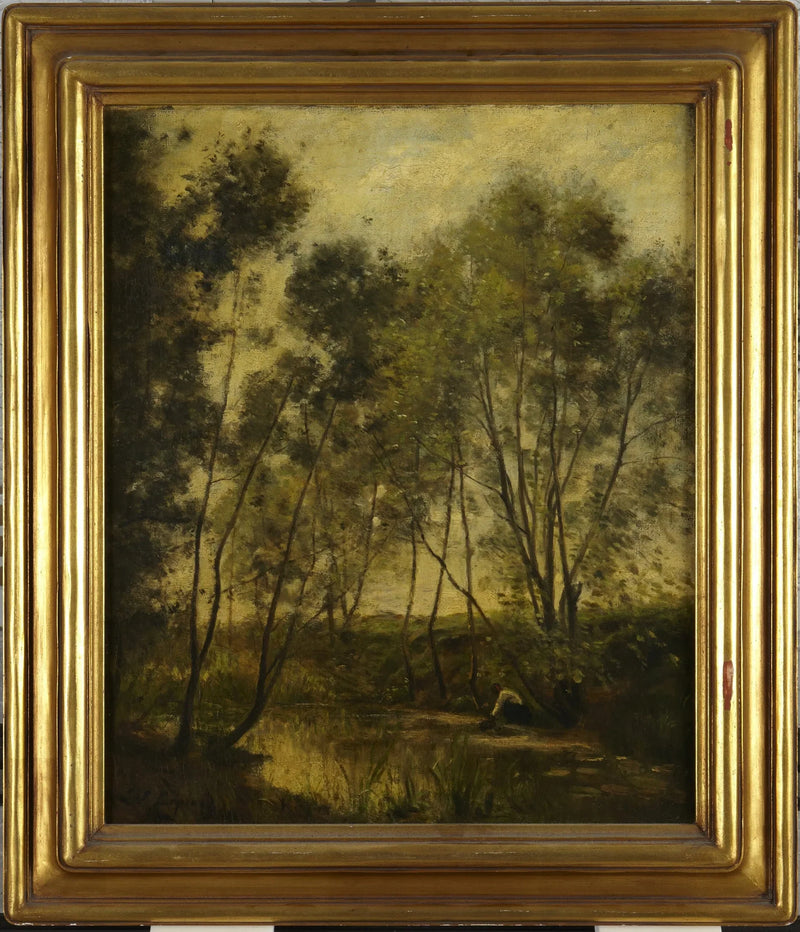 Mujer junto a un arroyo - Stanislas Lépine