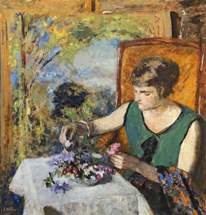 Mujer con ramo - Édouard Vuillard