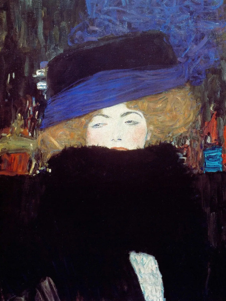 Mujer con sombrero y boa de plumas - Gustav Klimt