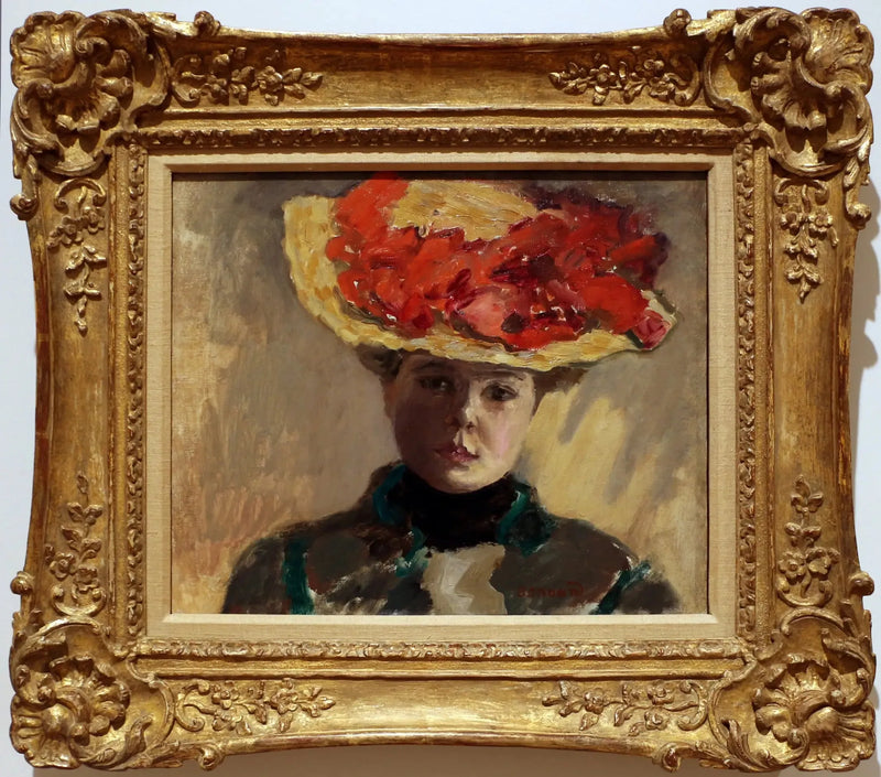 Mujer con sombrero rojo - Pierre Bonnard