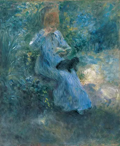 Mujer con perro negro - Pierre-Auguste Renoir