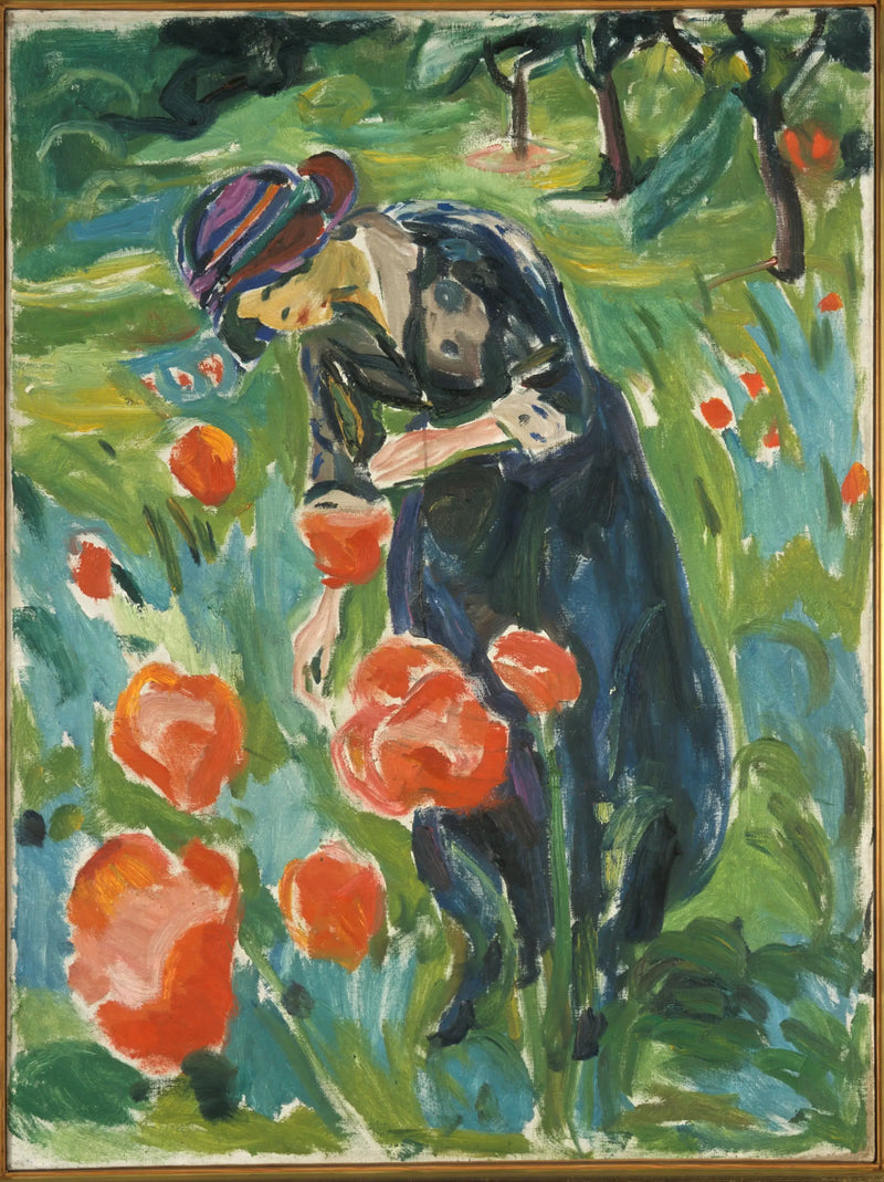 Mujer con amapola - Edvard Munch