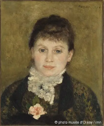 Mujer con jabot blanco - Pierre-Auguste Renoir