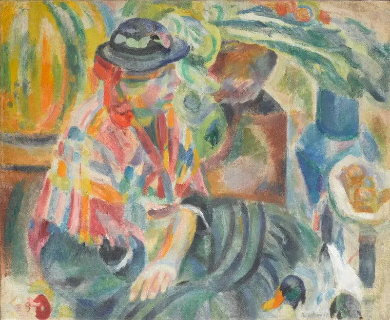 Mujer en el mercado (Portugal) - Robert Delaunay