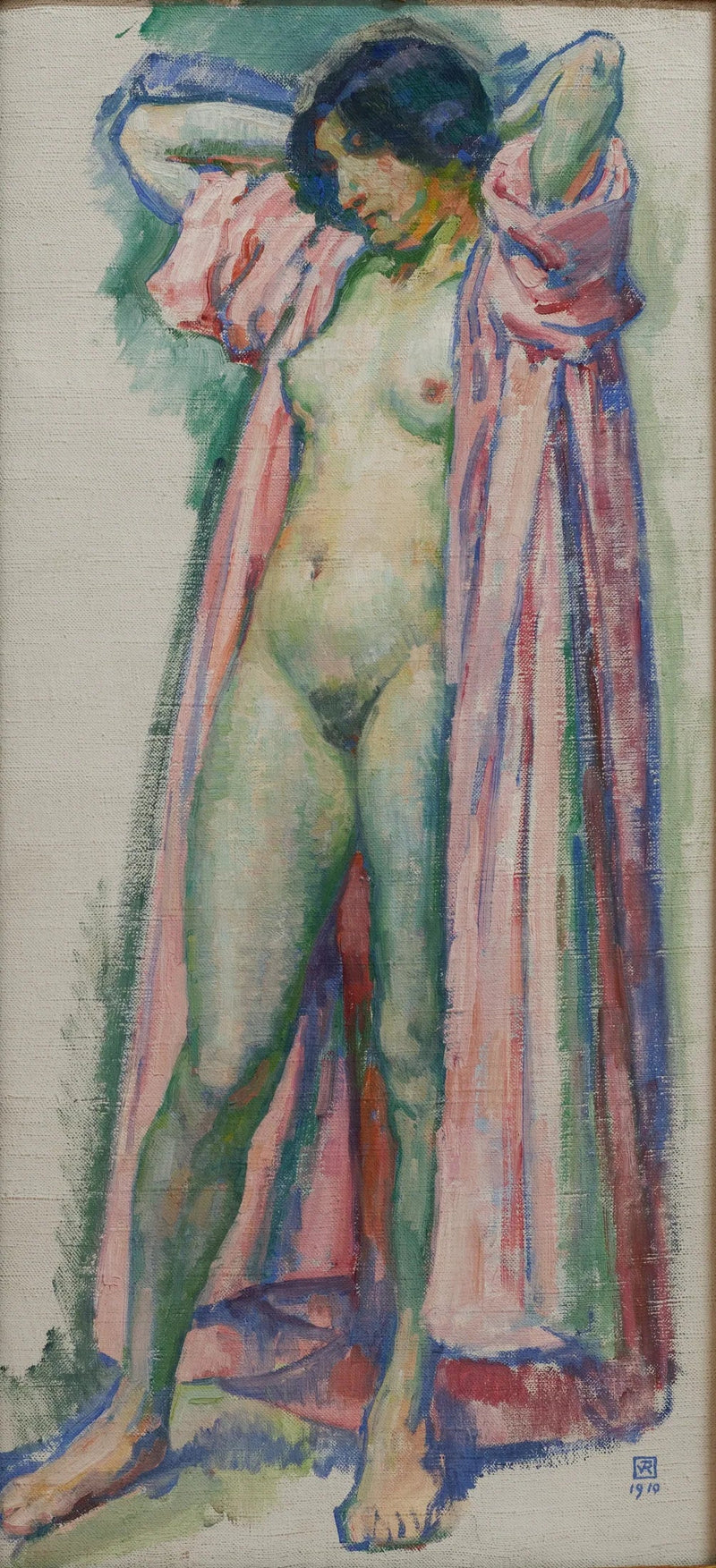 Mujer con bata rosa - Théodore van Rysselberghe