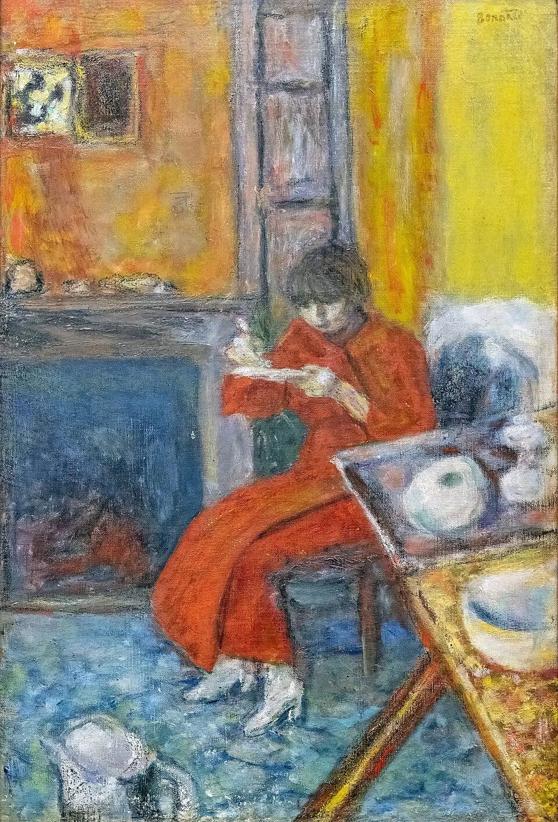 Mujer con bata roja - Pierre Bonnard