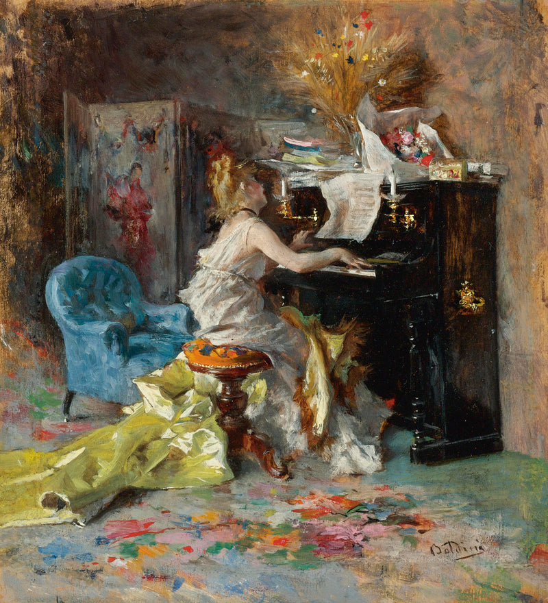 Mujer al piano - Giovanni Boldini