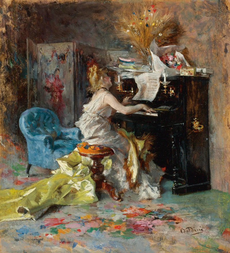 Mujer al piano - Giovanni Boldini