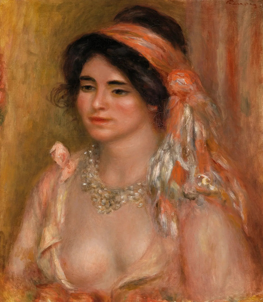 Mujer de cabello negro (Joven mujer de cabello negro, busto) - Pierre-Auguste Renoir