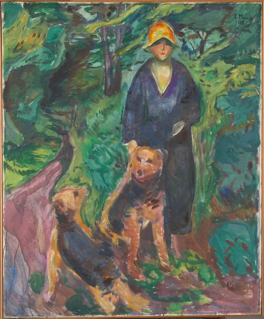 Mujer con terrier airdale - Edvard Munch