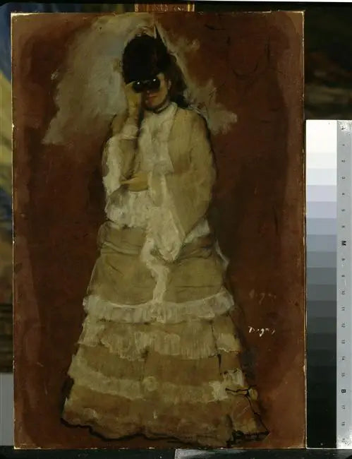 Mujer con binoculares de teatro - Edgar Degas