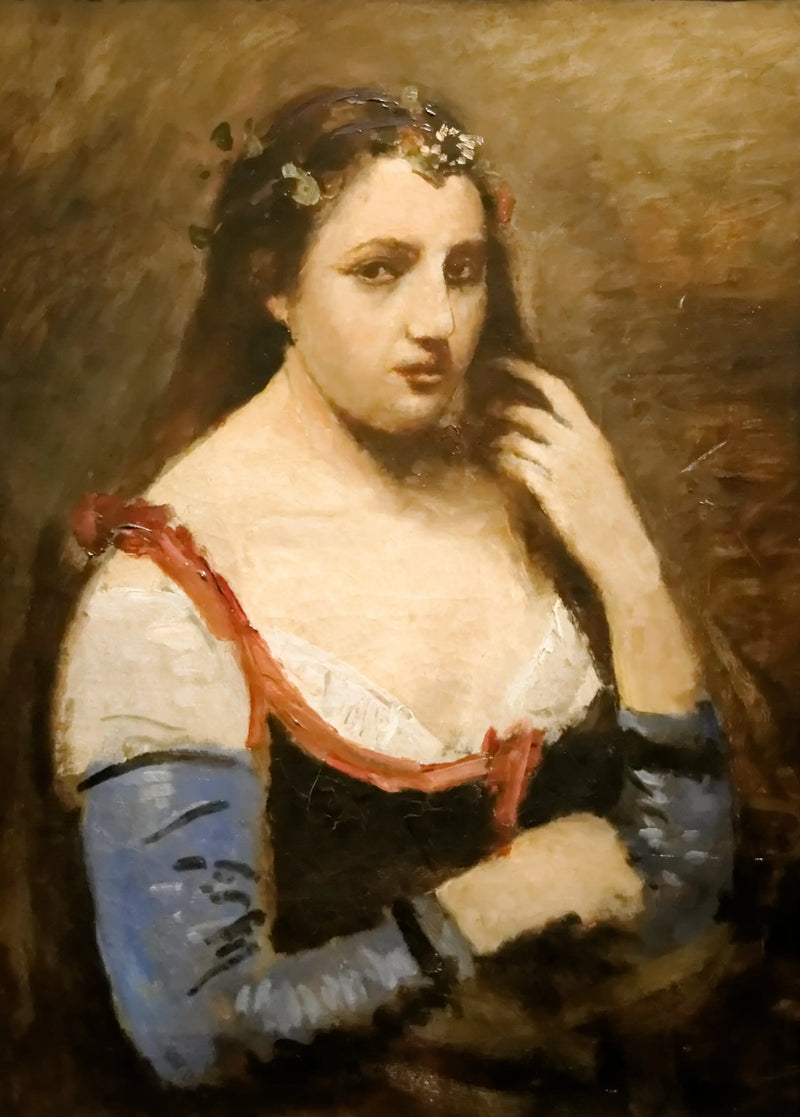 Mujer con margaritas - Jean-Baptiste Camille Corot