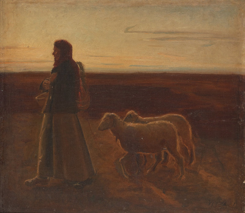 Mujer con ovejas - Michael Peter Ancher