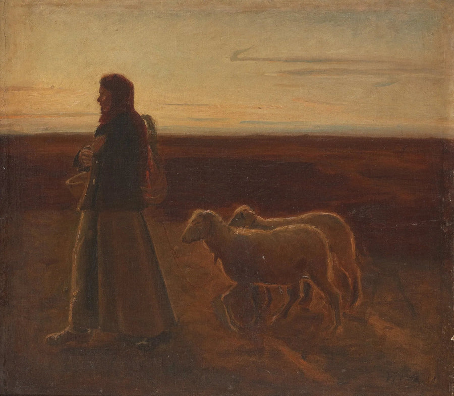 Mujer con ovejas - Michael Peter Ancher