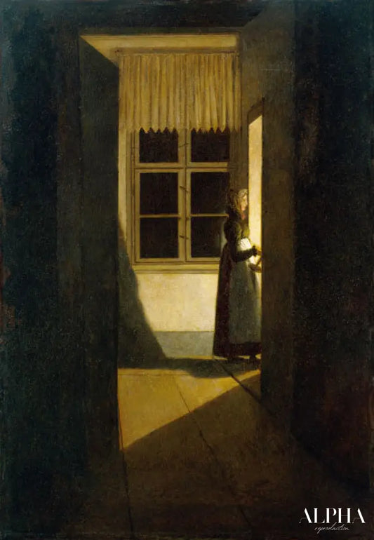 Femme avec la lanterne - Caspar David Friedrich - Reproductions de tableaux et peintures haut de gamme