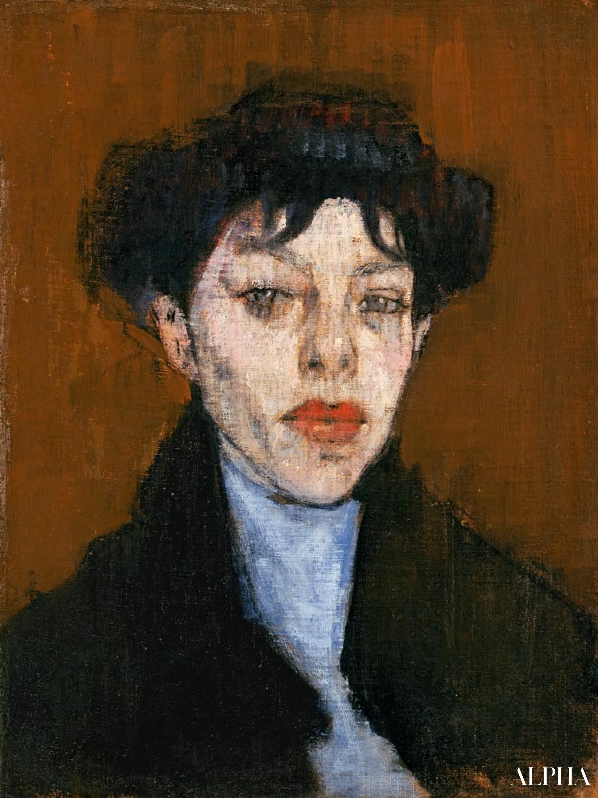 Femme avec un foulard bleu - Amedeo Modigliani - Reproductions de tableaux et peintures haut de gamme