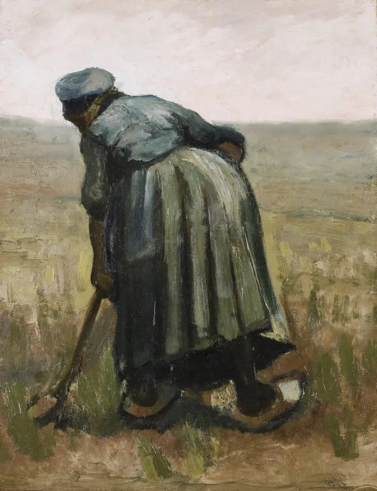 Mujer con una azada, vista de espaldas - Vincent van Gogh