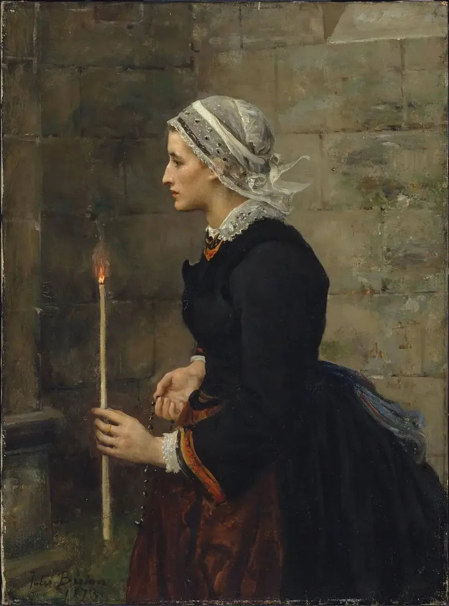 Mujer con una vela fina - Jules Breton