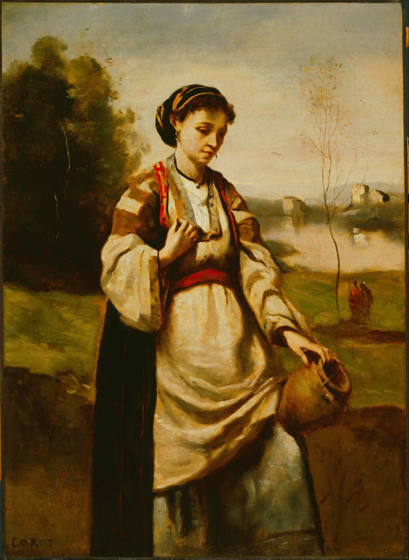 Mujer con una jarra de agua - Jean-Baptiste Camille Corot