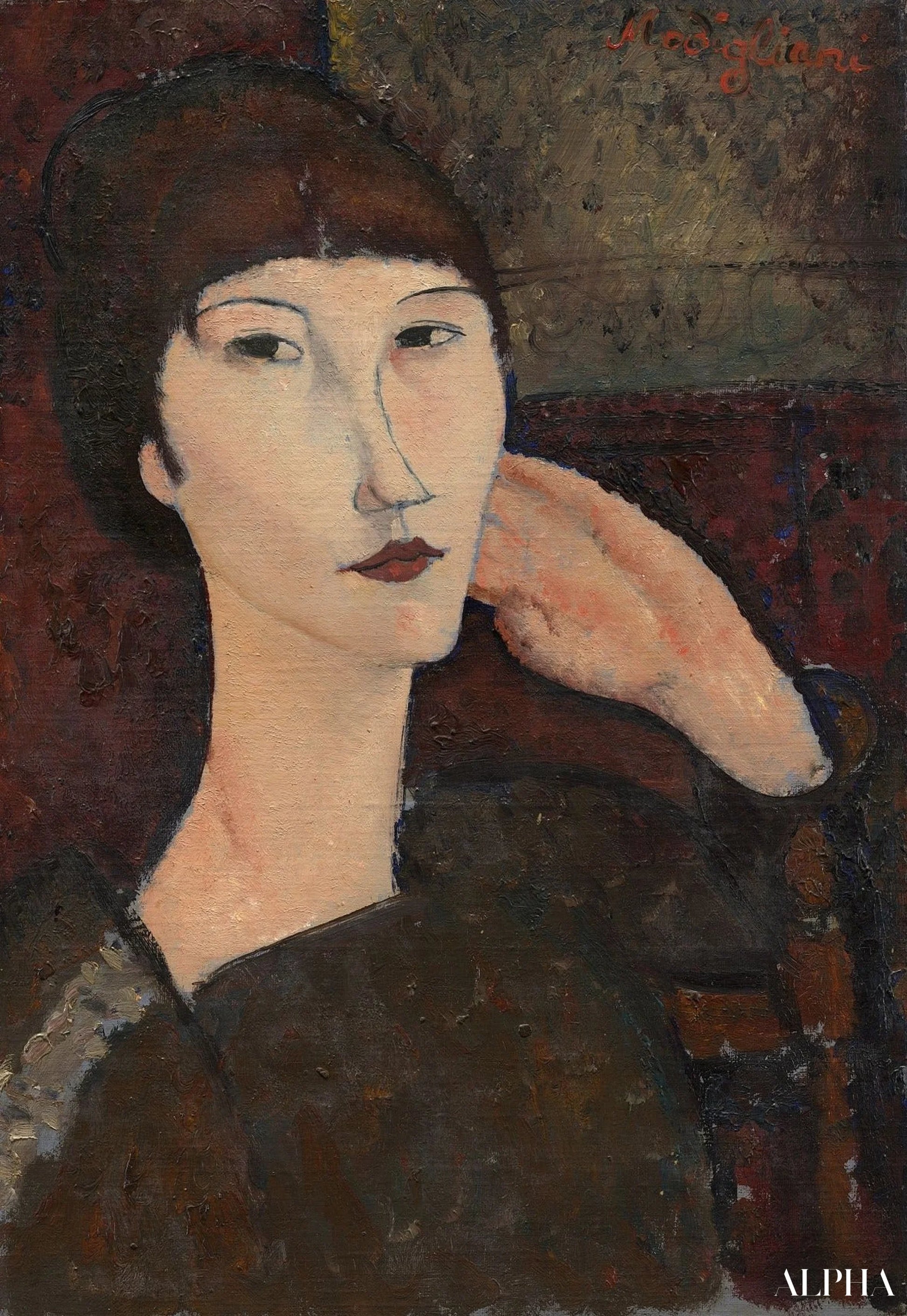 Femme avec une frange - Amedeo Modigliani - Reproductions de tableaux et peintures haut de gamme