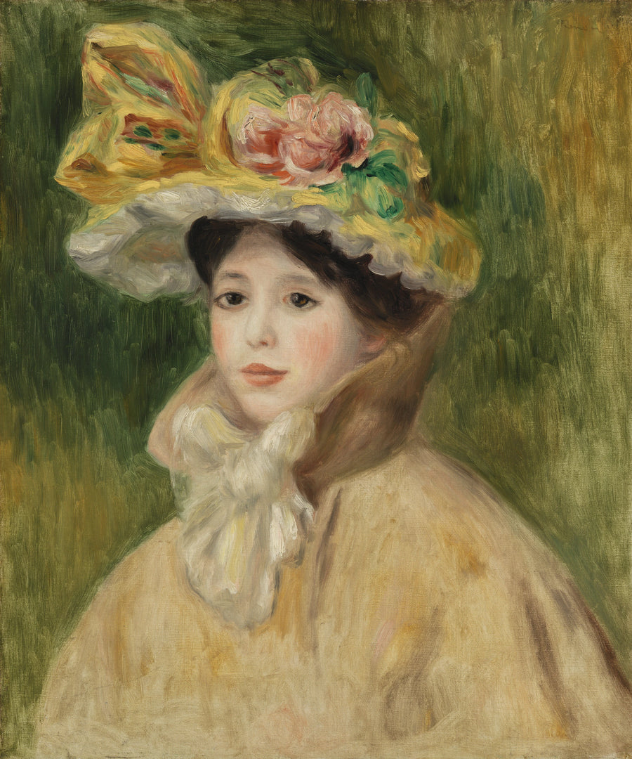 Mujer con sombrero de ala ancha - Pierre-Auguste Renoir